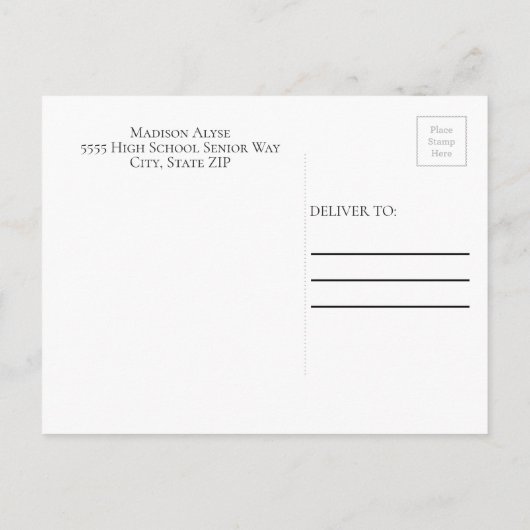 Glanzend Navy Blauw Gouden Foto Universiteit Koffe Uitnodiging Briefkaart (Achterkant)