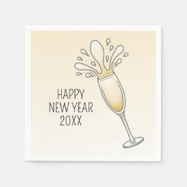 Glanzend Nieuwjaars Champagneglas Servet