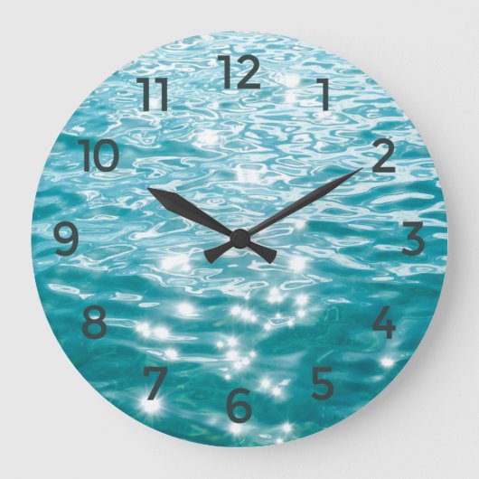 Glanzend Oceaanwater Rimpeltextuur Grote Klok (Voorkant)