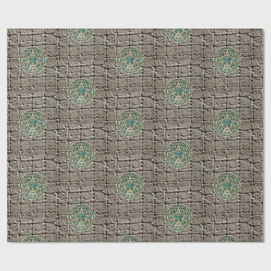 Glanzend omlooppapier, Aztec Stone Cadeaupapier (Vlak)