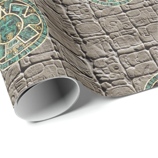 Glanzend omlooppapier, Aztec Stone Cadeaupapier (Rol Hoek)
