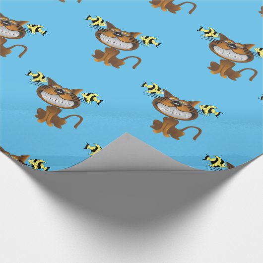 Glanzend omlooppapier, blauwe katvis cadeaupapier (Hoek)