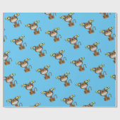 Glanzend omlooppapier, blauwe katvis cadeaupapier (Vlak)