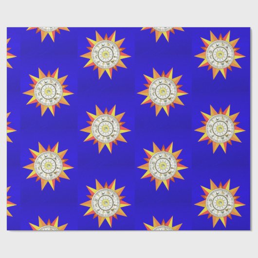 Glanzend omlooppapier, gele sterren cadeaupapier (Vlak)