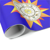 Glanzend omlooppapier, gele sterren cadeaupapier (Rol Hoek)