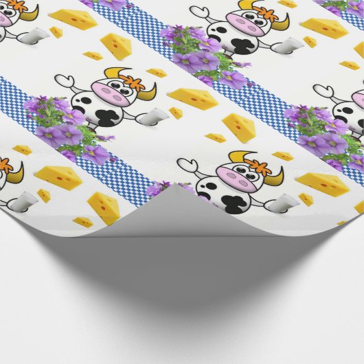 Glanzend omlooppapier, Koe blauwe gegiste kaas Cadeaupapier (Hoek)