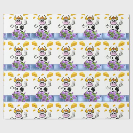 Glanzend omlooppapier, Koe blauwe gegiste kaas Cadeaupapier