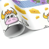 Glanzend omlooppapier, Koe blauwe gegiste kaas Cadeaupapier (Rol Hoek)