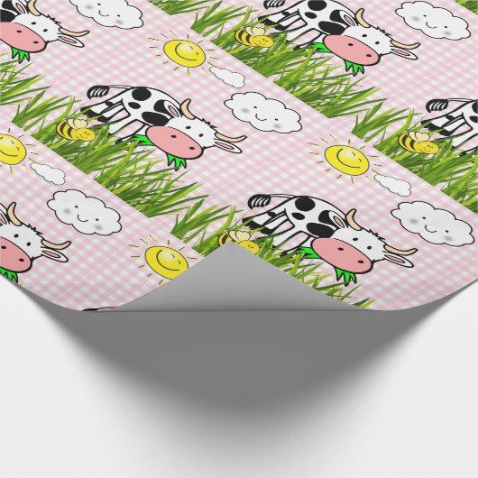 Glanzend omlooppapier, Koe-zonnewolken Cadeaupapier (Hoek)