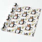 Glanzend omlooppapier Penguin Bumblebee Cadeaupapier (Uitgerold)