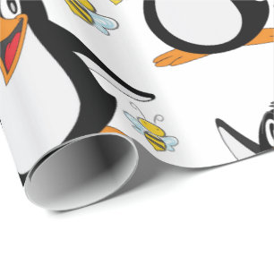 Glanzend omlooppapier Penguin Bumblebee Cadeaupapier