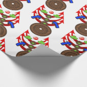 Glanzend omlooppapier, penseelpijlen cadeaupapier (Hoek)