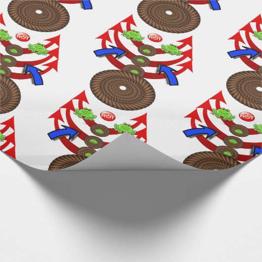 Glanzend omlooppapier, penseelpijlen cadeaupapier (Hoek)