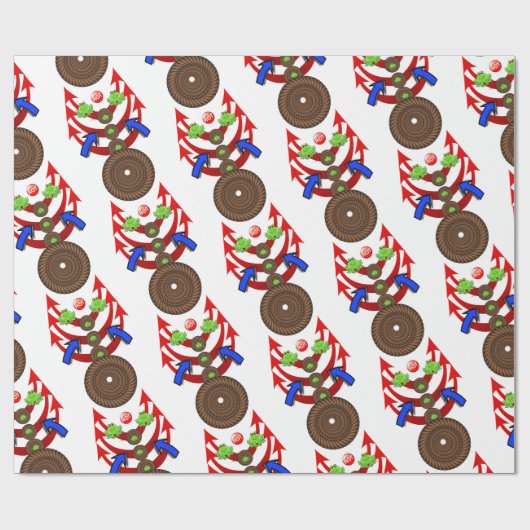 Glanzend omlooppapier, penseelpijlen cadeaupapier (Vlak)