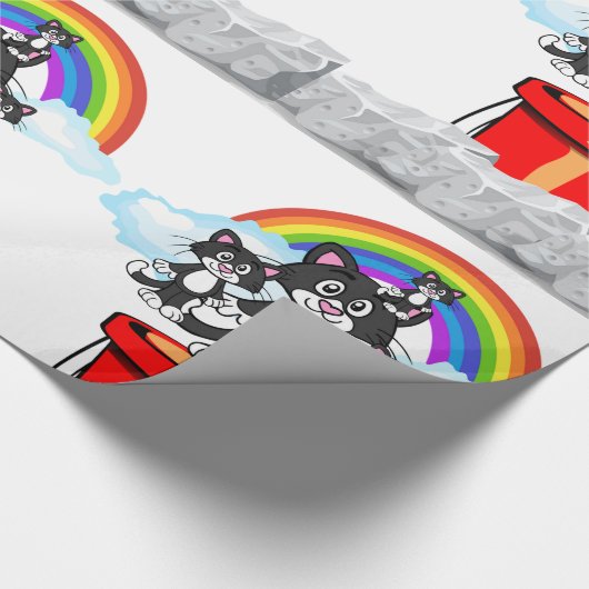Glanzend omlooppapier, regenboogwolken cadeaupapier (Hoek)