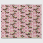 Glanzend omlooppapier, roze paarden cadeaupapier (Vlak)