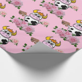 Glanzend omlooppapier, roze roze roze Koe chocolad Cadeaupapier (Hoek)