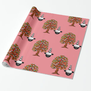 Glanzend omlooppapier, schapenboomroze cadeaupapier