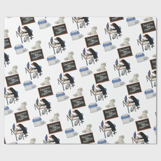 Glanzend omlooppapier, tijdlijnpinguïn-Kantoor Cadeaupapier (Vlak)