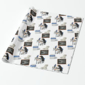 Glanzend omlooppapier, tijdlijnpinguïn-Kantoor Cadeaupapier (Uitgerold)