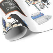 Glanzend omlooppapier, tijdlijnpinguïn-Kantoor Cadeaupapier (Rol Hoek)