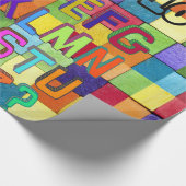 Glanzend omslagpapier, alfabetkleuren cadeaupapier (Hoek)
