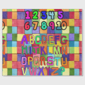 Glanzend omslagpapier, alfabetkleuren cadeaupapier (Vlak)