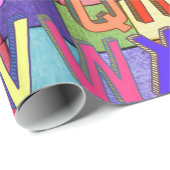 Glanzend omslagpapier, alfabetkleuren cadeaupapier (Rol Hoek)