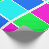 Glanzend omslagpapier, blauw groen roze cadeaupapier (Hoek)