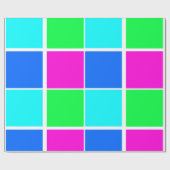 Glanzend omslagpapier, blauw groen roze cadeaupapier (Vlak)