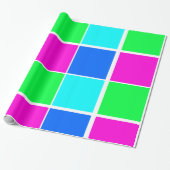 Glanzend omslagpapier, blauw groen roze cadeaupapier (Uitgerold)