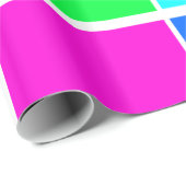 Glanzend omslagpapier, blauw groen roze cadeaupapier (Rol Hoek)