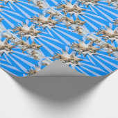 Glanzend omslagpapier, blauwe kat cadeaupapier (Hoek)