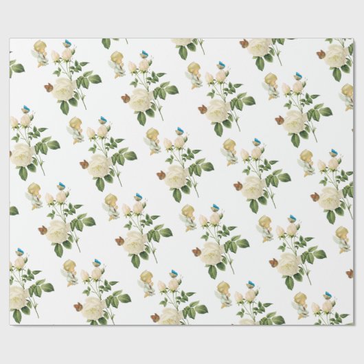 Glanzend omslagpapier, engel Rozen vlinder Cadeaupapier (Vlak)