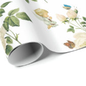 Glanzend omslagpapier, engel Rozen vlinder Cadeaupapier (Rol Hoek)