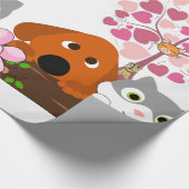 Glanzend omslagpapier, kat dog cadeaupapier (Hoek)