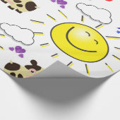 Glanzend omslagpapier, Koe Sun Hearts Butterfly Cadeaupapier (Hoek)