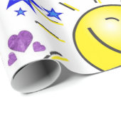 Glanzend omslagpapier, Koe Sun Hearts Butterfly Cadeaupapier (Rol Hoek)