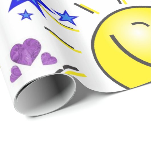 Glanzend omslagpapier, Koe Sun Hearts Butterfly Cadeaupapier (Rol Hoek)