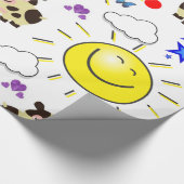 Glanzend omslagpapier, Koe zonnewolken, hart Cadeaupapier (Hoek)