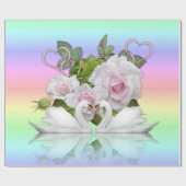 Glanzend omslagpapier, Pastel White Swan Cadeaupapier (Vlak)