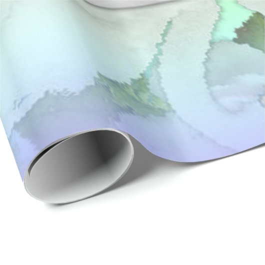 Glanzend omslagpapier, Pastel White Swan Cadeaupapier (Rol Hoek)