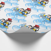 Glanzend omslagpapier, pinguïn Bubble Bath Tub Cadeaupapier (Hoek)