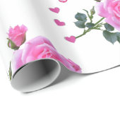 Glanzend omslagpapier, roze roze roze vlinder cadeaupapier (Rol Hoek)