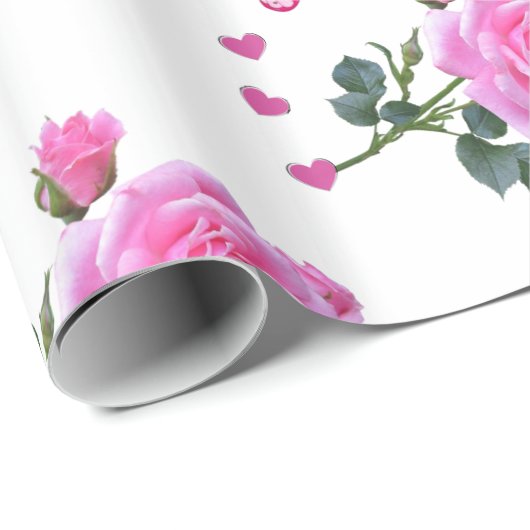 Glanzend omslagpapier, roze roze roze vlinder cadeaupapier (Rol Hoek)