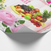 Glanzend omslagpapier, roze roze rozenmeel cadeaupapier (Hoek)