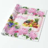 Glanzend omslagpapier, roze roze rozenmeel cadeaupapier (Uitgerold)