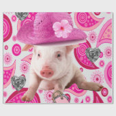 Glanzend omslagpapier, roze zilverharten cadeaupapier (Vlak)