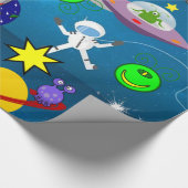 Glanzend omslagpapier, ruimtevaartuigen buitenaard cadeaupapier (Hoek)