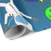 Glanzend omslagpapier, ruimtevaartuigen buitenaard cadeaupapier (Rol Hoek)